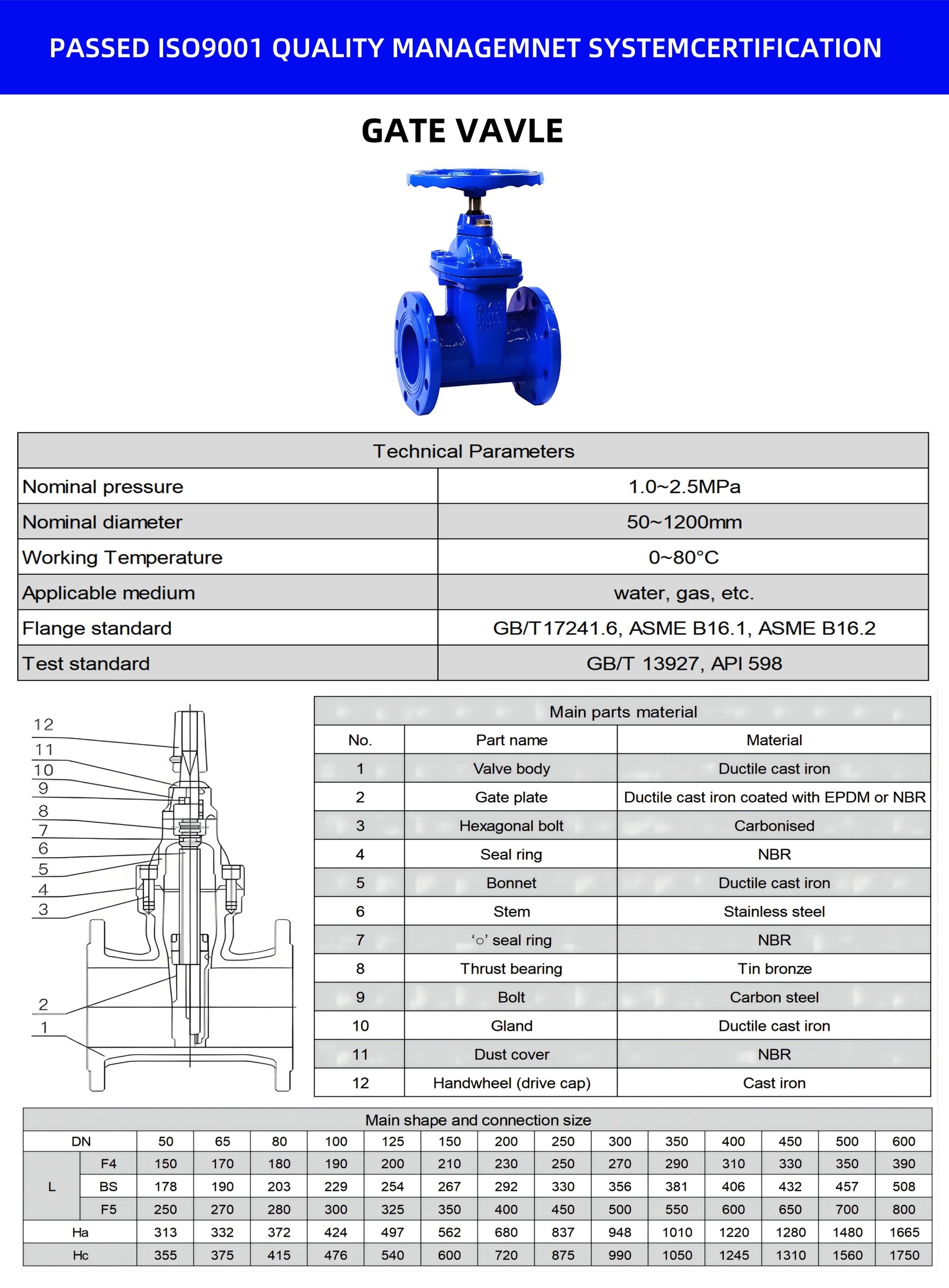 Flanged Gate Valve